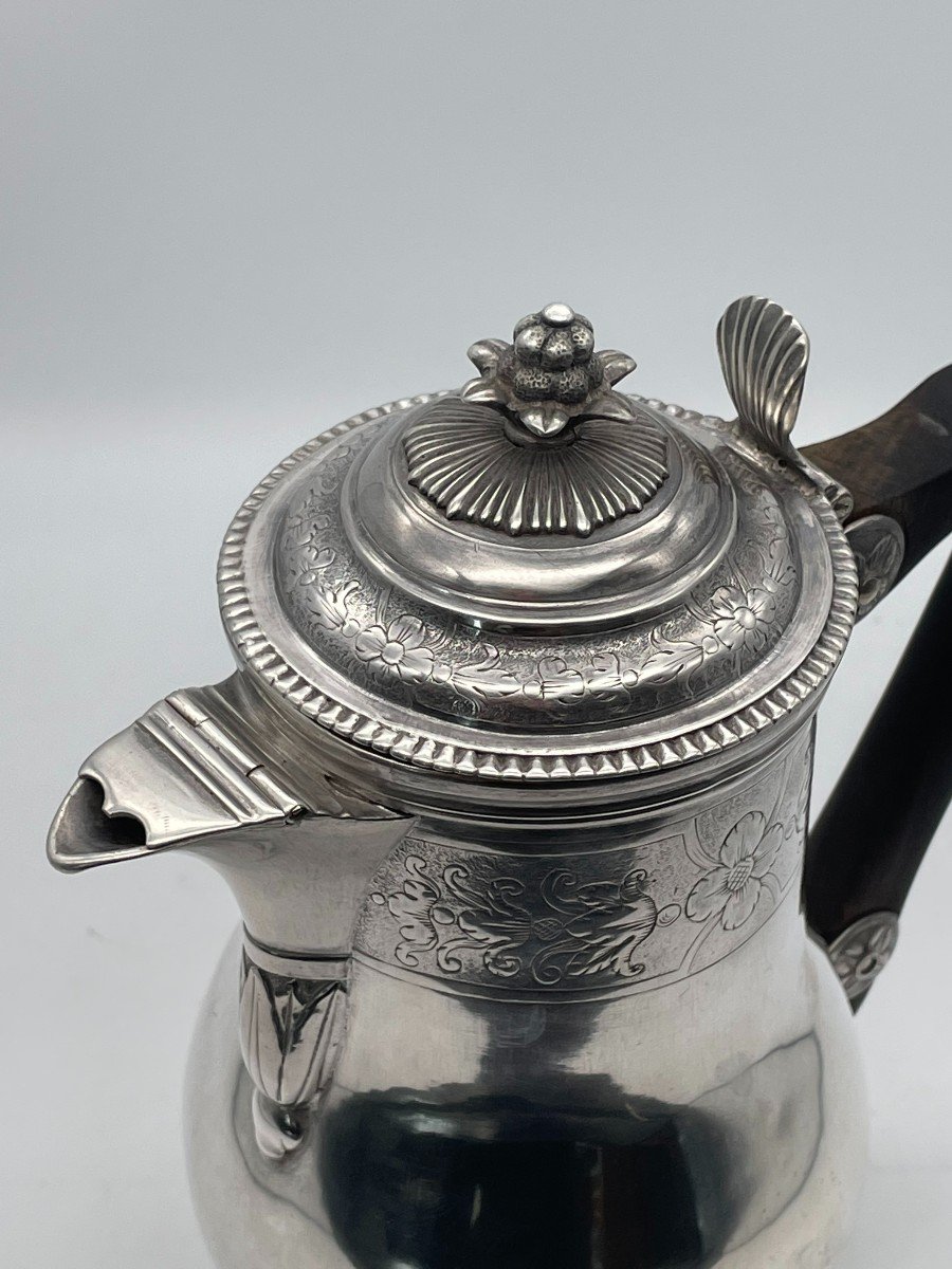 Cafetière / Pot Couvert En Argent XVIIIe Calais 1722/1738 