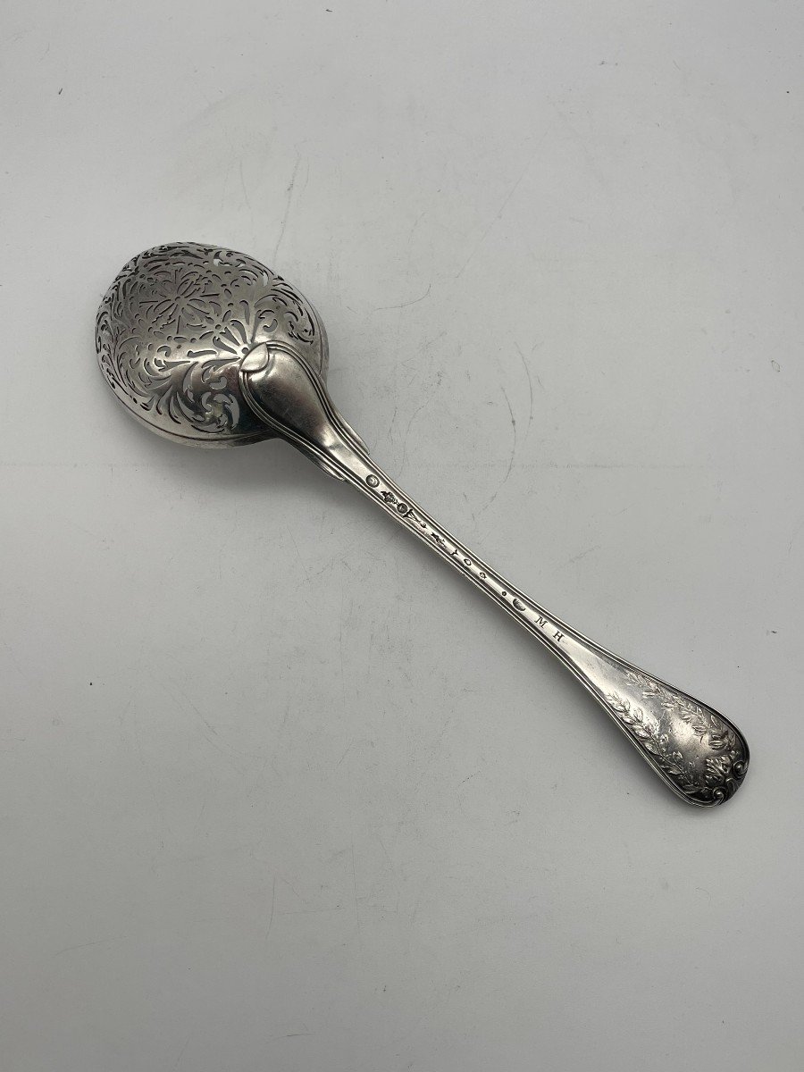 18th Century Silver Olive Spoon-photo-2