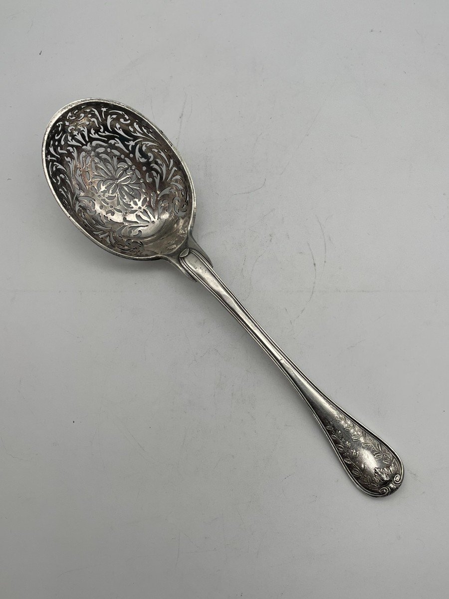 18th Century Silver Olive Spoon-photo-3