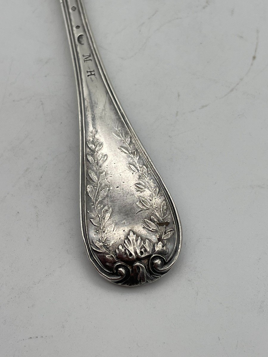 18th Century Silver Olive Spoon-photo-4