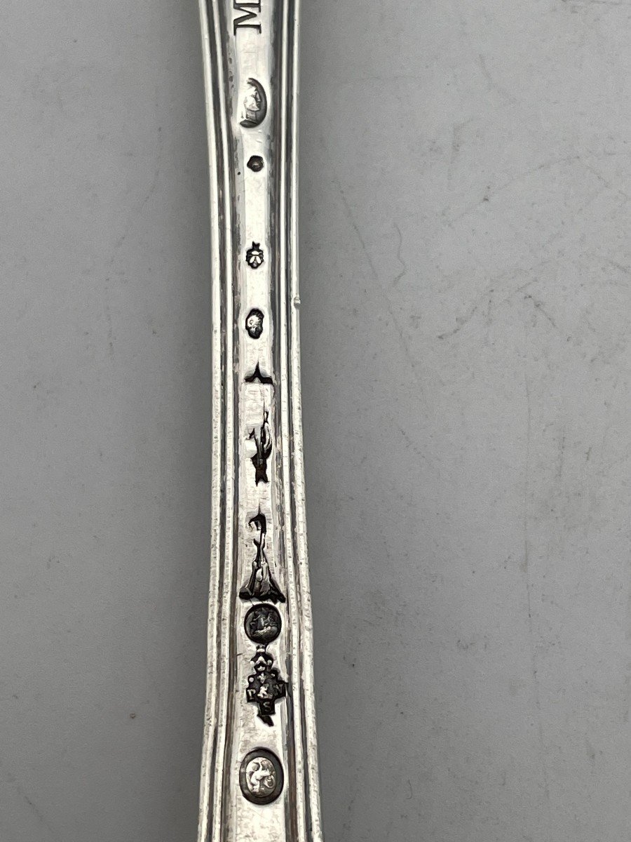 18th Century Silver Olive Spoon-photo-1