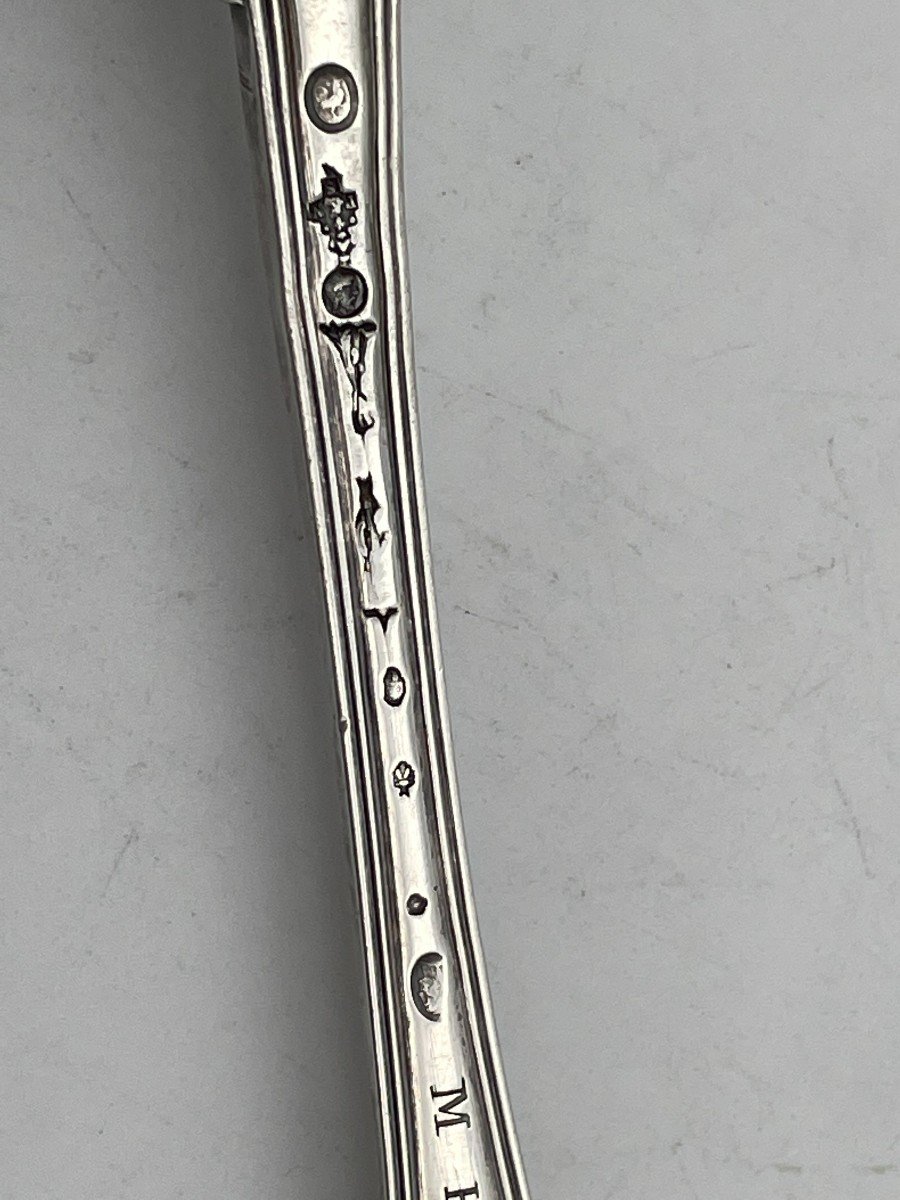 18th Century Silver Olive Spoon-photo-3