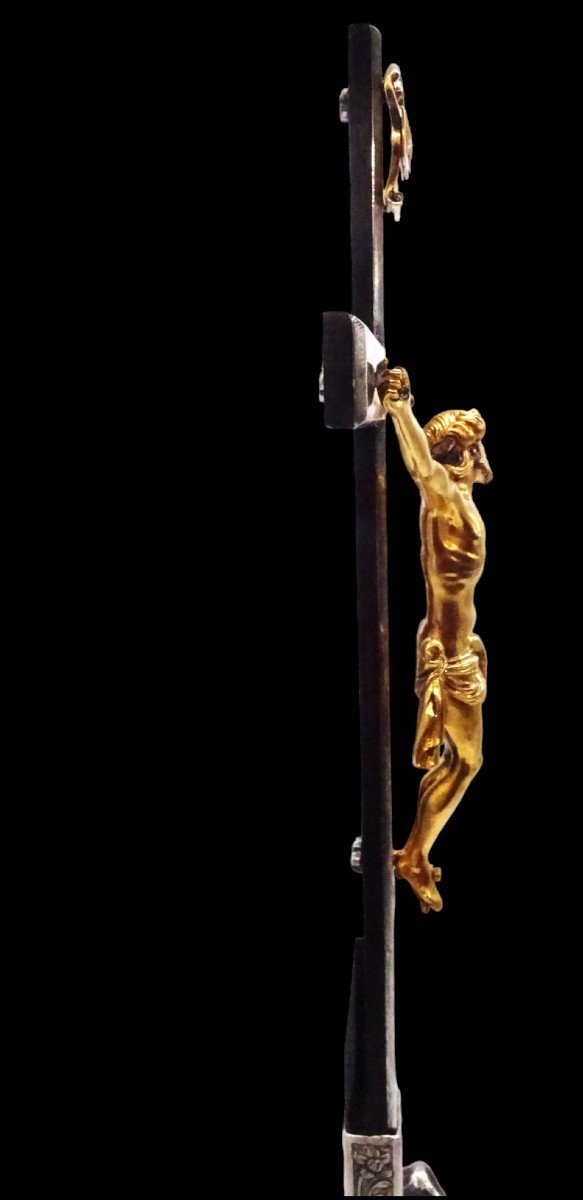 Oratory Cross 1698-1704 Paris Christ In Vermeil-photo-1