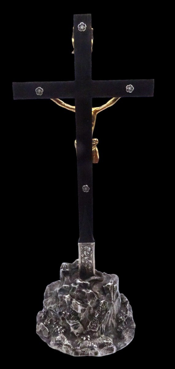 Oratory Cross 1698-1704 Paris Christ In Vermeil-photo-3