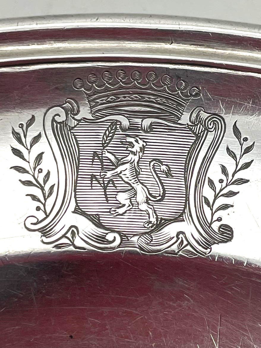 18th Century Silver Plate 1700-1701 Blancheton Coat Of Arms 