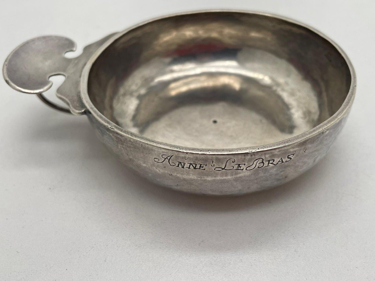 18th Century Silver Winetaster Morlaix 1754 -photo-2