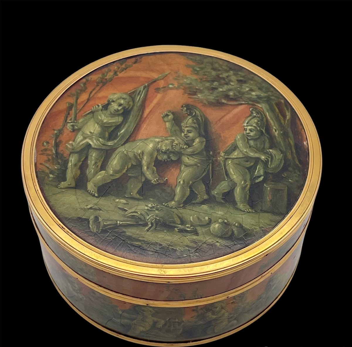 Snuffbox / Box XVIIIth Gold And Martin Varnish