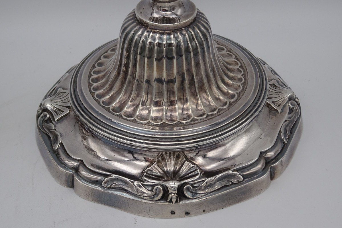 Paire De Flambeaux En Argent XVIIIe Paris 1773 Gabriel Louis Emmanuel -photo-3