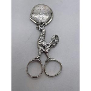 Silver Egg Scissors, Poland 18th-19th Century 