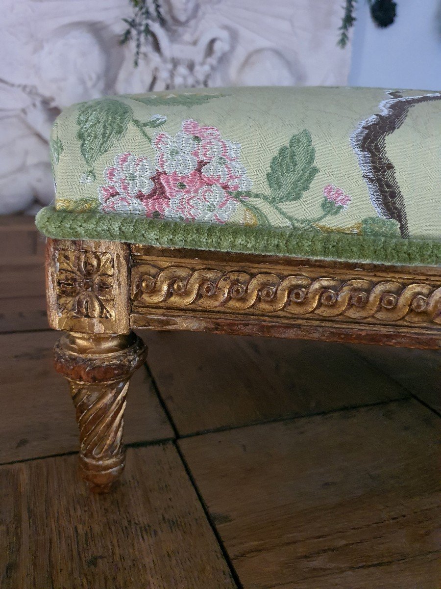 Tabouret De Pieds Bois Doré Style Louis XVI