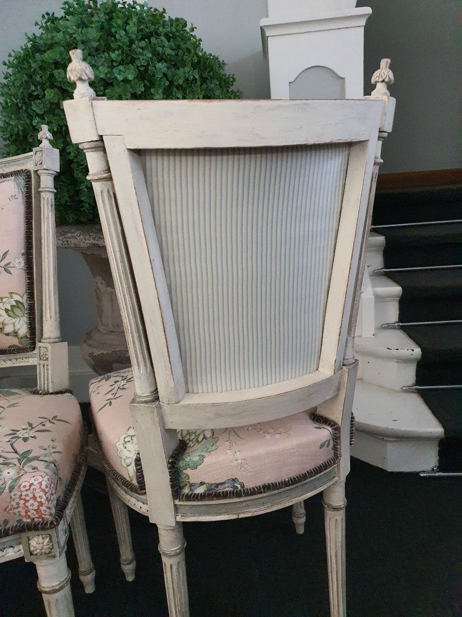 Paire Petites Chaises Style Louis XVI -photo-7