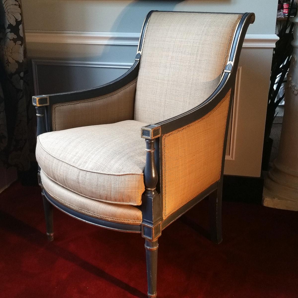 Bergère Laquée De Style Directoire-photo-3