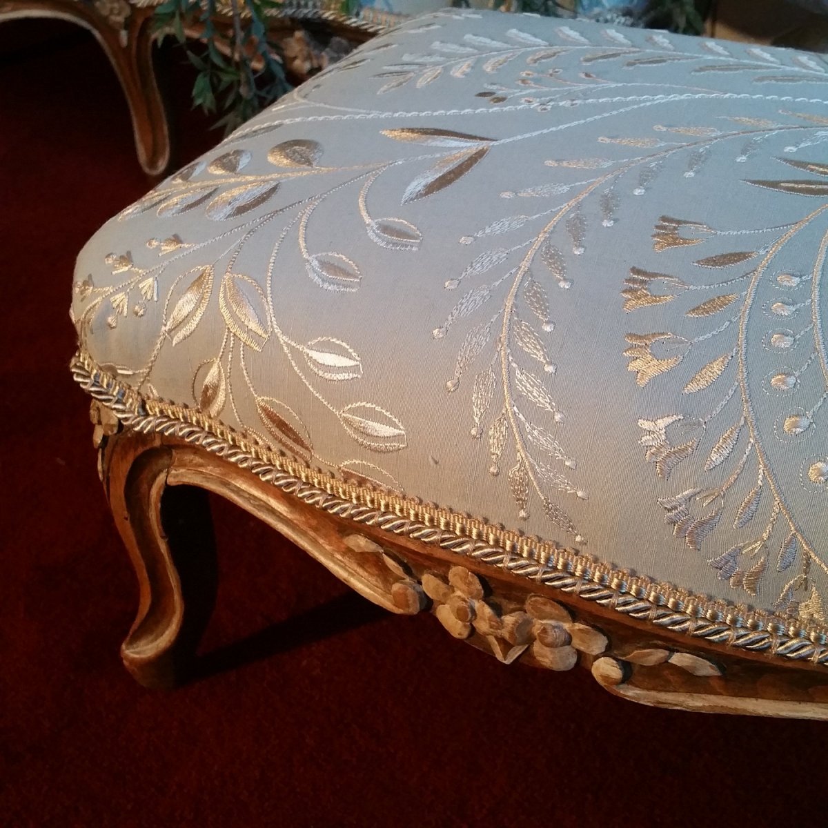 Paire Banquettes De Pieds Style Louis XV-photo-4