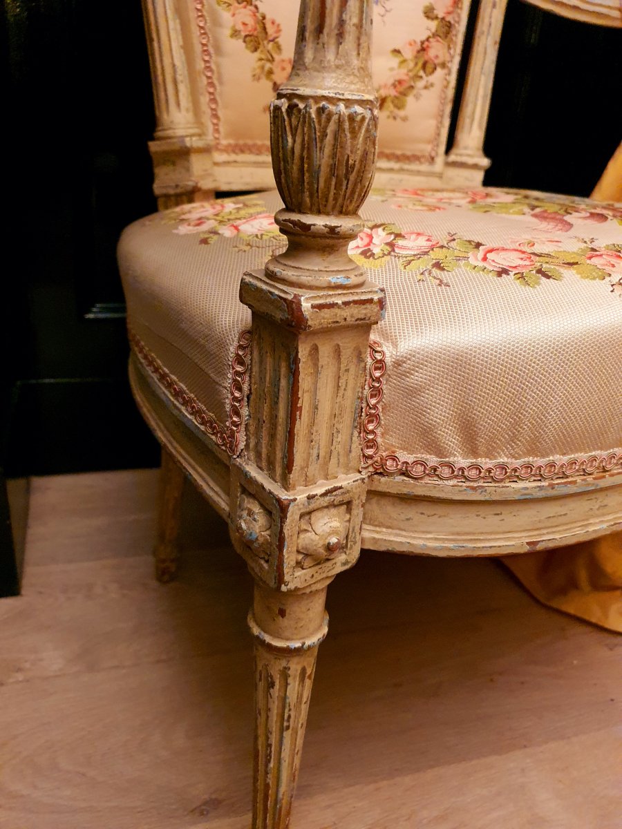 Fauteuil Cabriolet De Style Louis XVI -photo-1