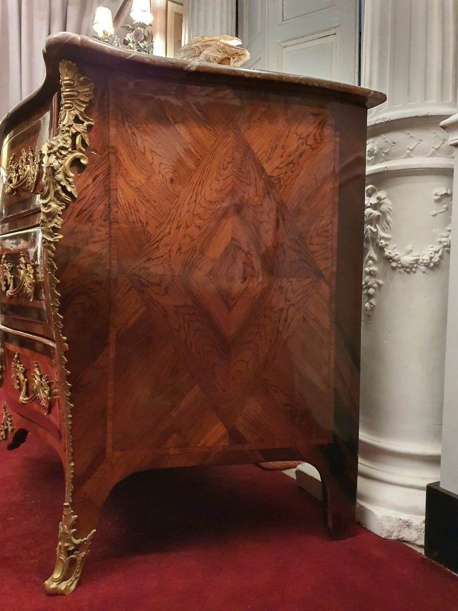 Commode Epoque Louis XV En Bois De Violette-photo-2