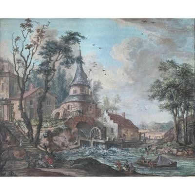 Paire De Gouaches Par J.L Favre 1771