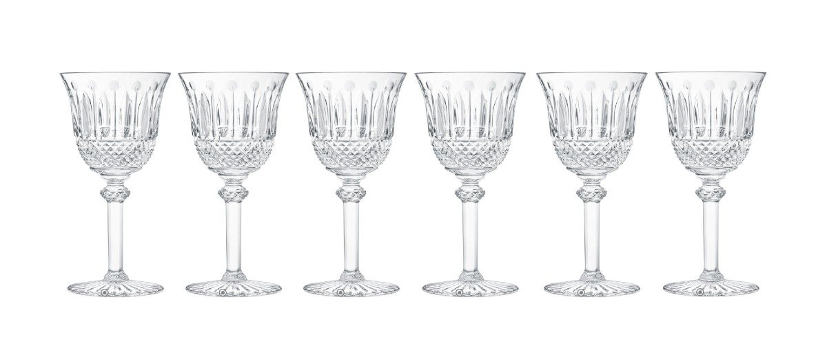 6 Verres &agrave; Vin En Cristal De La Maison Saint Louis Mod&egrave;le Tommy  