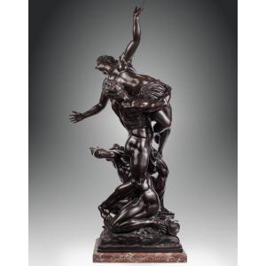 "L'enlèvement des Sabines" Grand bronze (H 120 cm) vers 1830