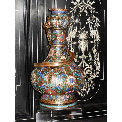 Vase Cloisonné Chinois Suantouping XIX Eme