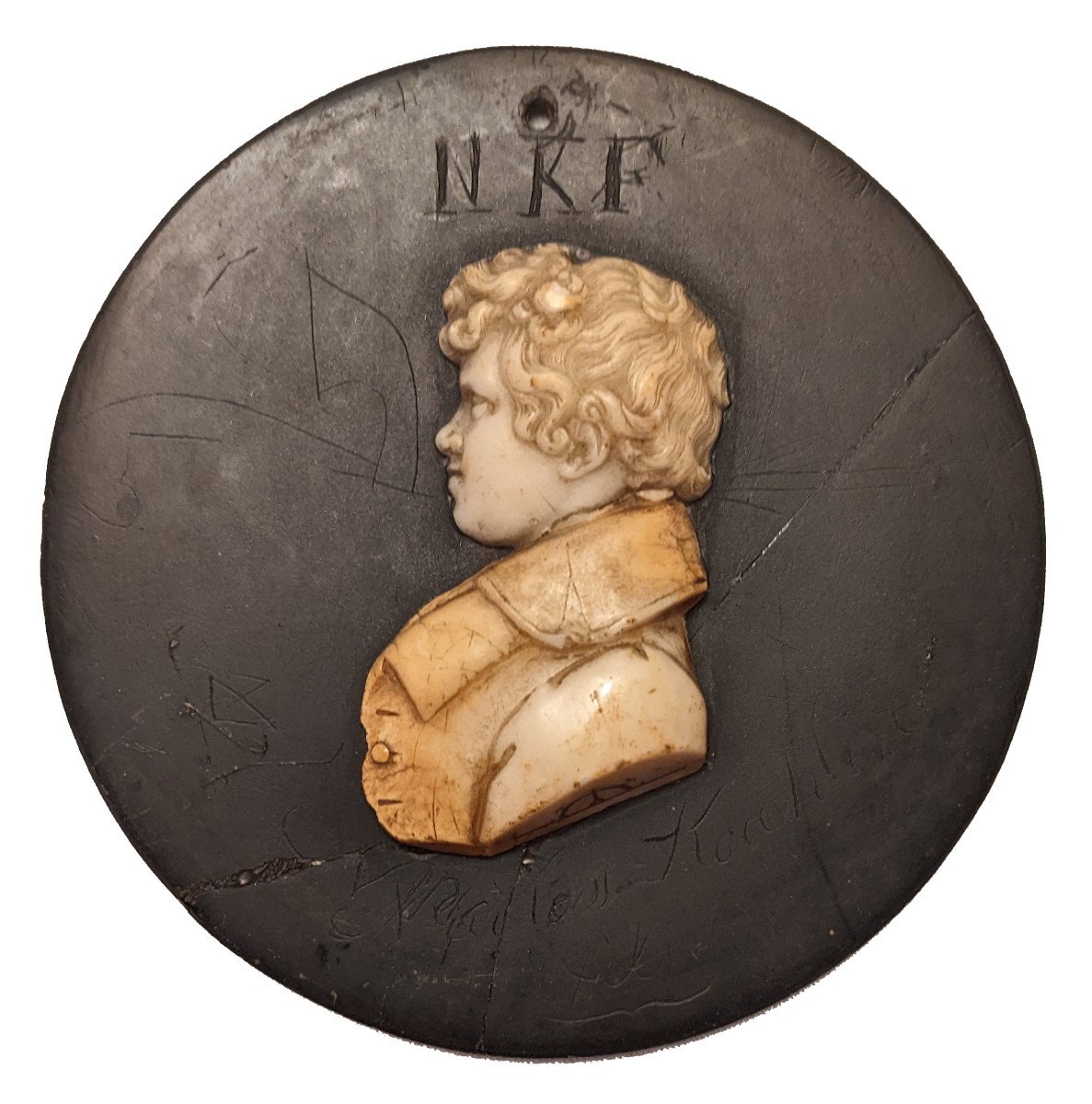 Profil d'homme en albâtre, attribué à Leonhard Posch vers 1810