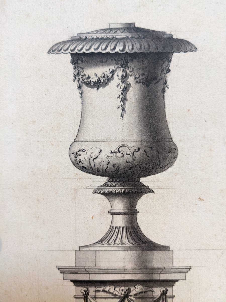 Project For A Vase Or Funerary Monument, Mid-18th Century-photo-2