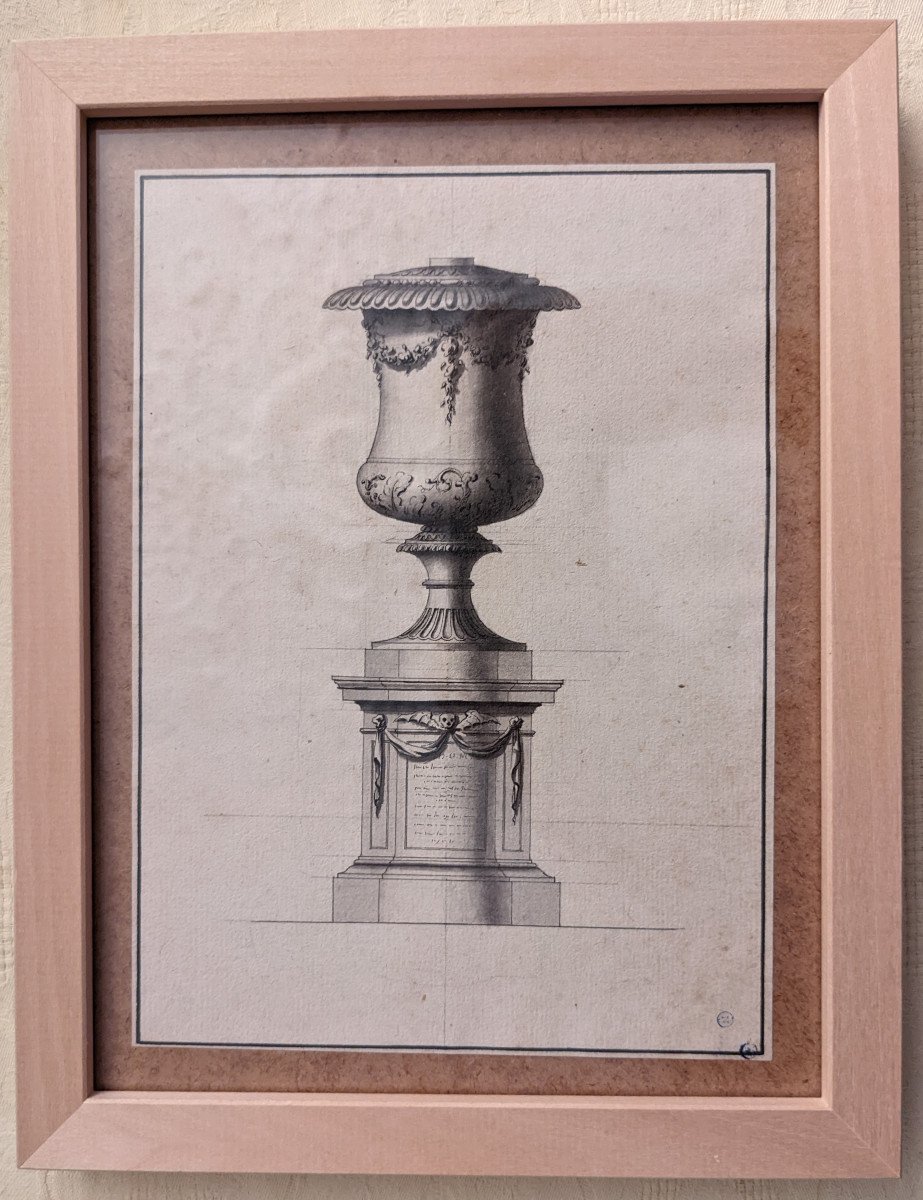 Project For A Vase Or Funerary Monument, Mid-18th Century-photo-4