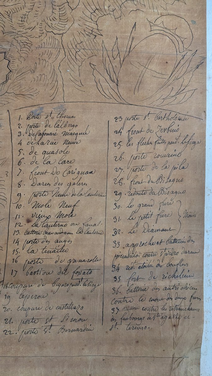 Carte de Gênes manuscrite sur calque de 1748-photo-2