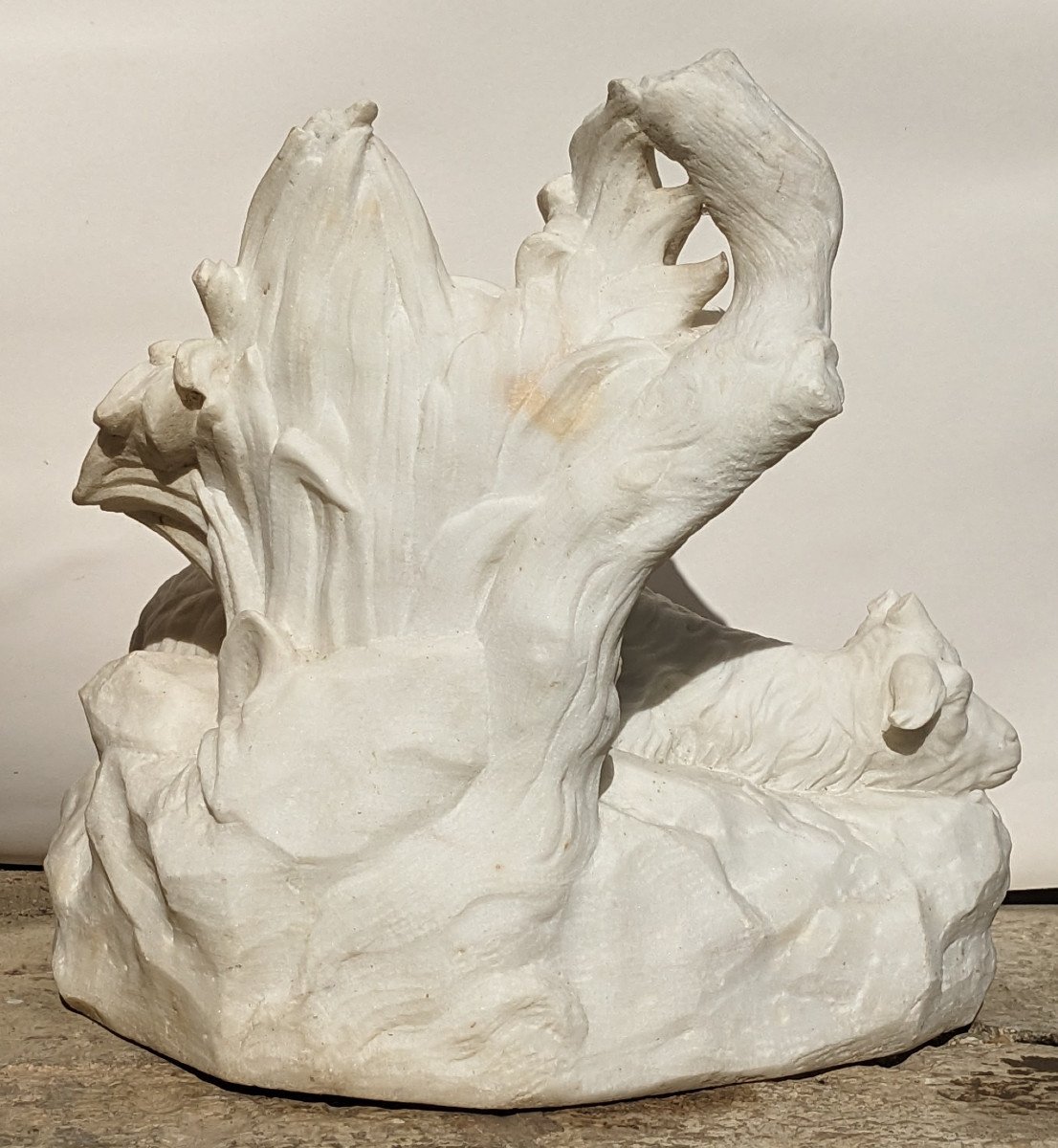 White Marble Sculpture Representing A Goat.-photo-1