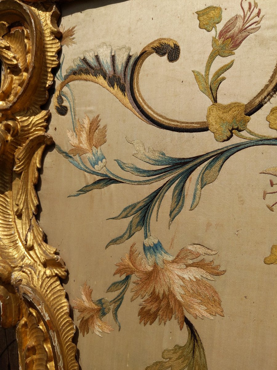 Louis XV Embroidered Silk Antependium Or Altar Front-photo-7