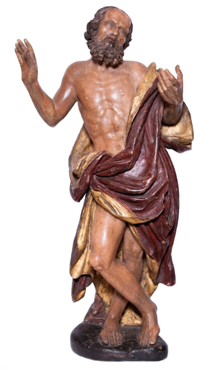 Statuette de St Jérôme en albâtre polychrome, vers 1600