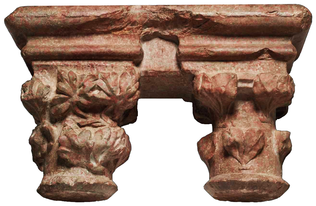 Pair Of Geminate Capitals In Languedoc Marble, 15th Century-photo-3