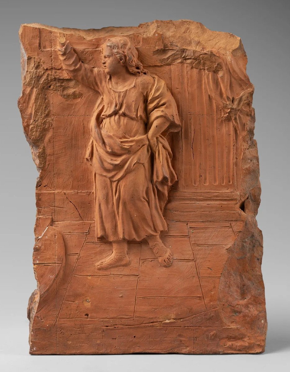 Preparatory Terracotta Relief Representing A Child Preaching, Early 18th Century