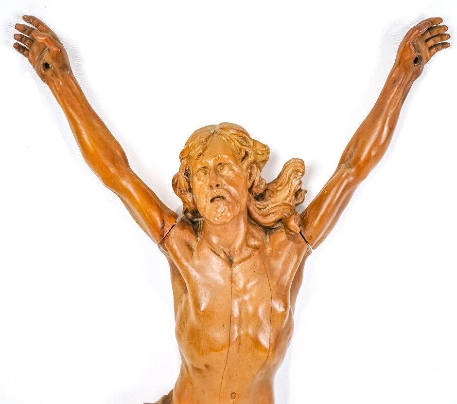 Christ en buis sculpté flamand du XVIIIe siècle-photo-4