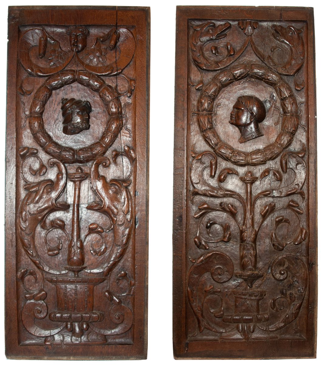 French Renaissance Wood Panels, Circa 1550-photo-2