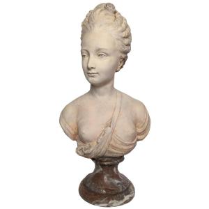 Ferdinand Cian, Terracotta Bust Of A Young Girl