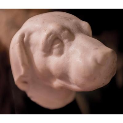 White Marble Head Of A Dog