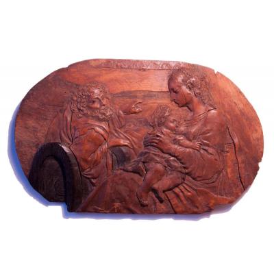 Sainte Famille, panneau en intarsia d' Eger / Cheb