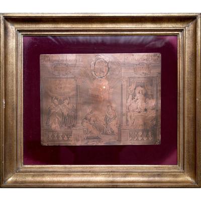 Engraved Copper Matrix By Louis Spirinx (1596-1669)