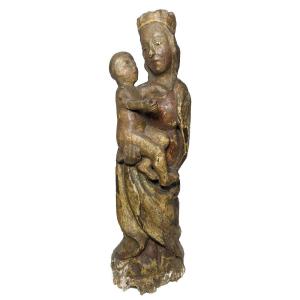 Small Virgin And Child In Polychrome Wood, Austria, Probably Salzburg, Circa 1500