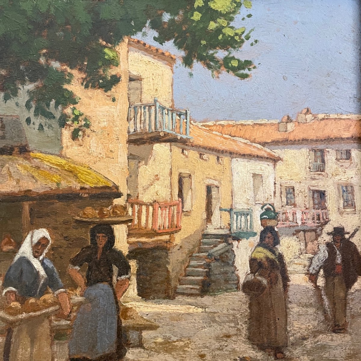 Le Village Corse Oil Signed Belnet-photo-1