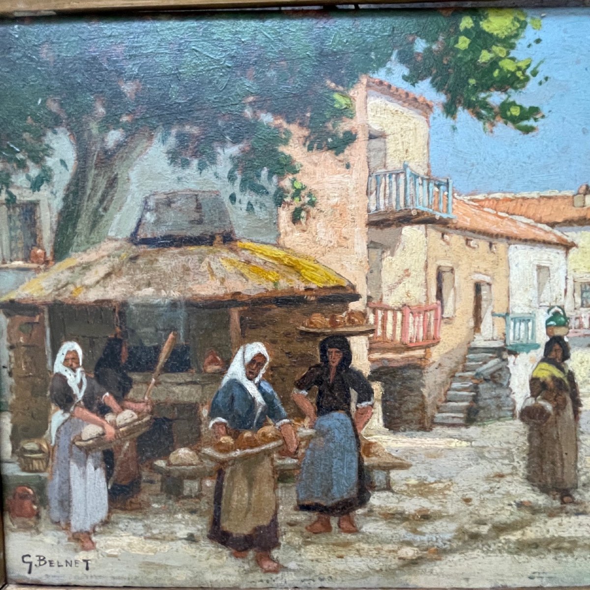 Le Village Corse Oil Signed Belnet-photo-3