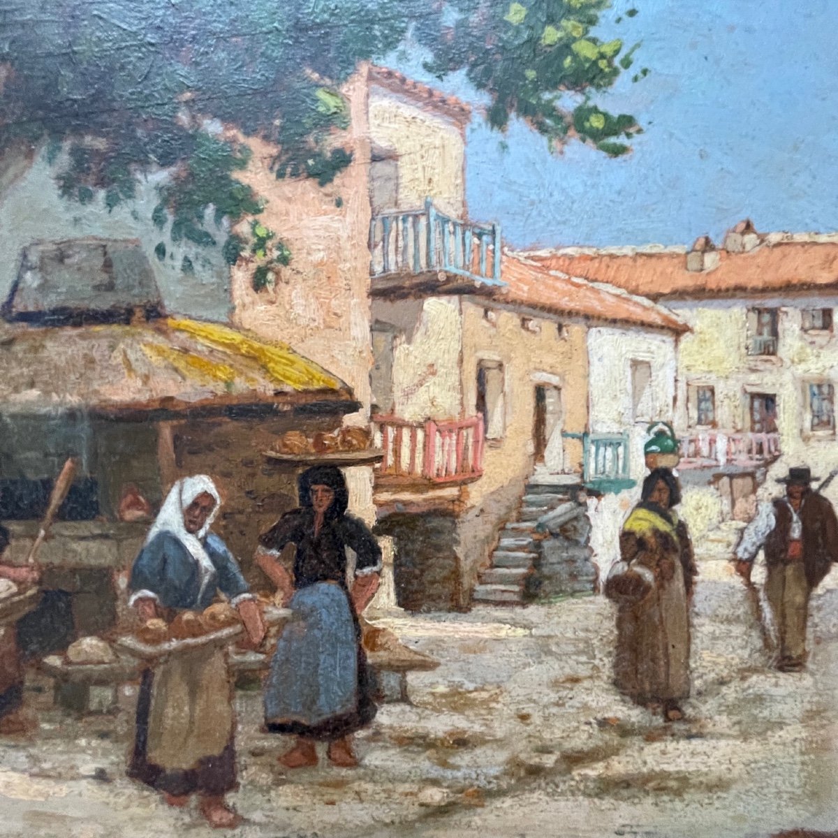 Le Village Corse Oil Signed Belnet-photo-4