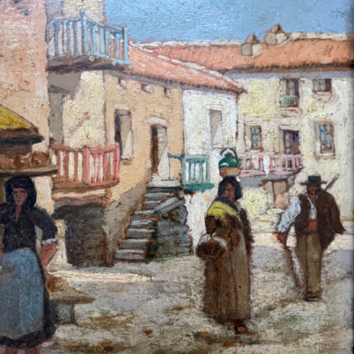 Le Village Corse Oil Signed Belnet-photo-5