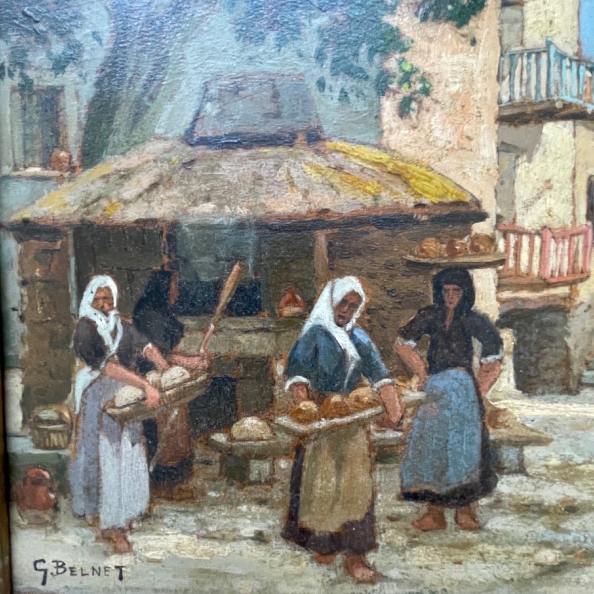 Le Village Corse Oil Signed Belnet-photo-6