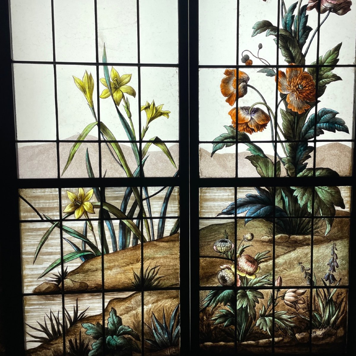 Stained Glass Window With Waders Signed Gesta-photo-2