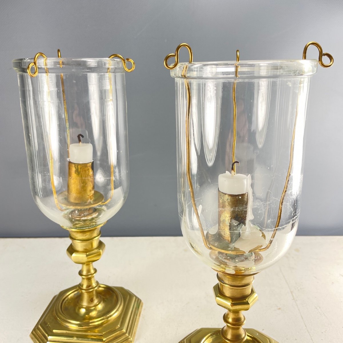 Pair Of Candle Holders Signed Slatkin-photo-2