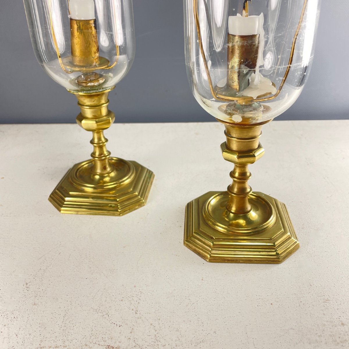 Pair Of Candle Holders Signed Slatkin-photo-3