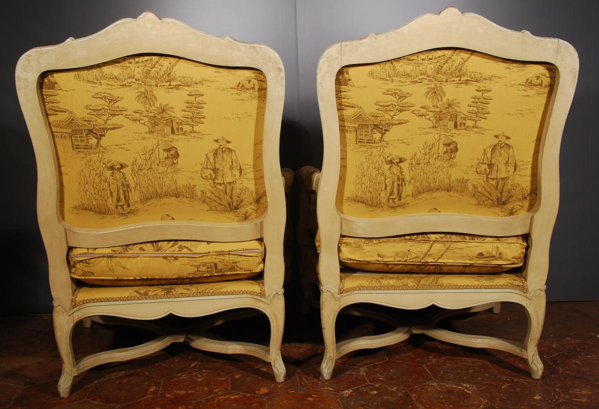 Large Pair Of Armchairs Regency Style-photo-6