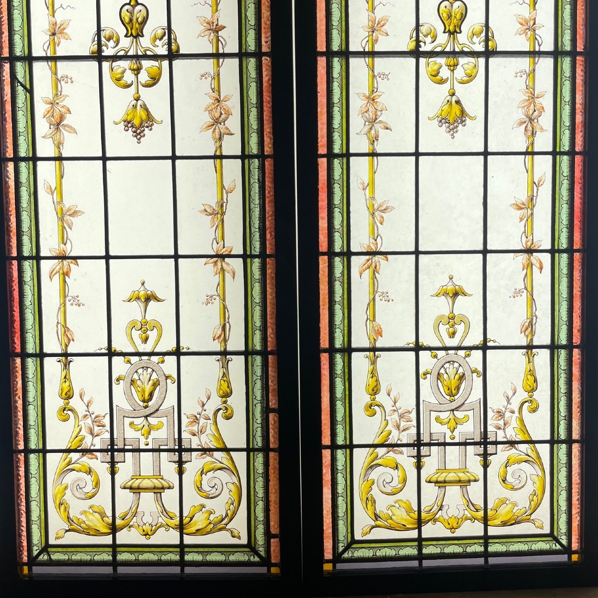 Pair Of Stained Glass Windows With Warriors (186 X 90 Cm)-photo-4