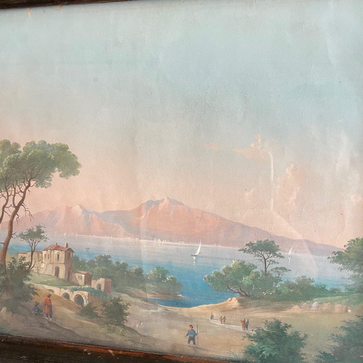 Proantic Gouache Napolitaine Baie De Naples